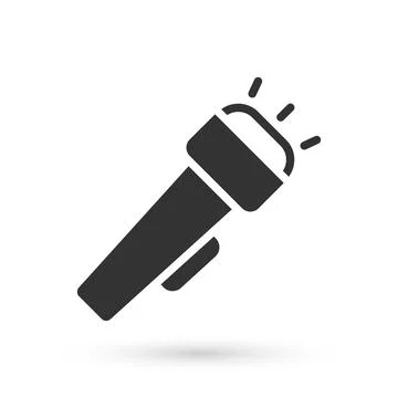 Grey Flashlight icon isolated on white background.  Vector Stock Illustration