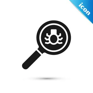 Grey Flea search icon isolated on white background. Vector 스톡 일러스트