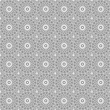 Grey floral pattern textile design repeat Stock Illustration