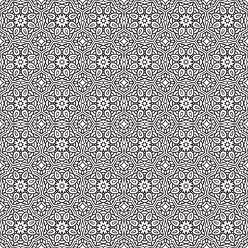Grey floral pattern textile design, repeating background, fabric texture Stock Illustration