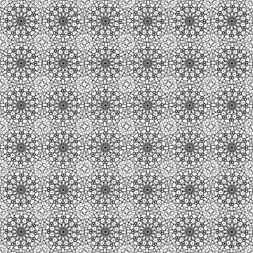Grey floral pattern textile design, repeating background texture, fabric prin Stock-Illustration