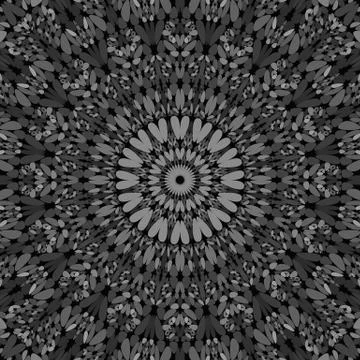 Grey flower mosaic mandala pattern wallpaper - tribal vector background graphic Stock Illustration