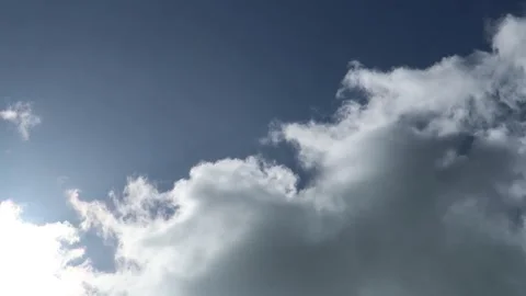Grey fluffy clouds floating across the sky on a sunny day Stock Footage 272219521