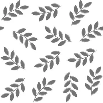 Grey foliage seamless pattern Stock Illustration