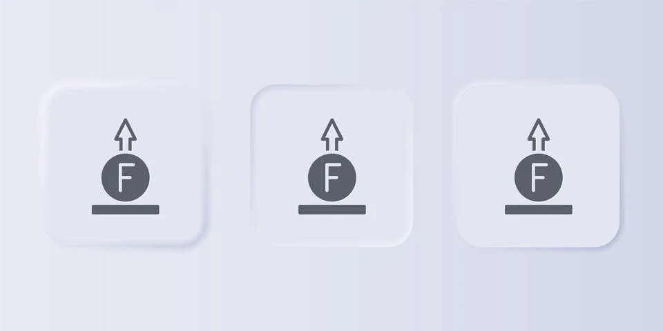 Grey Force of physic formula calculation icon isolated on grey background. .. Stock Illustration