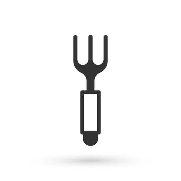 Grey Fork icon isolated on white background. Cutlery symbol. Vector Stock Illustration
