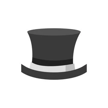 Grey formal top hat. Vector Stock Illustration