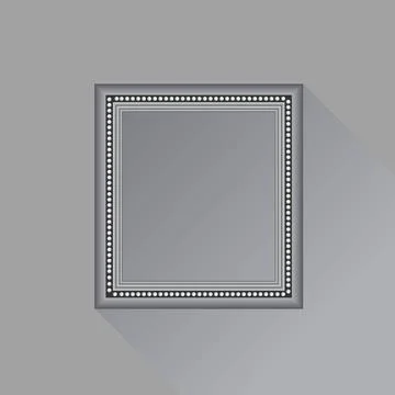 Grey Frame Grey Frame Isolated on Grey Background. Long Shadow. Copyright:... Stock Photos