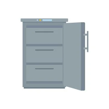 Grey freezer icon, flat style Stock Illustration