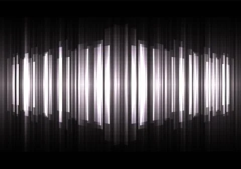 Grey frequency bar overlap in dark background Stock Illustration