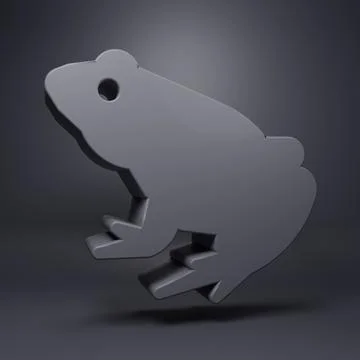 Grey Frog icon isolated on grey background. Animal symbol. Minimalism conce.. Stock Illustration