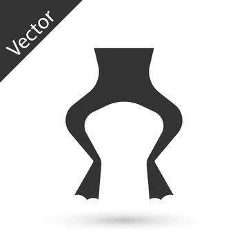 Grey Frog legs icon isolated on white background. Vector Stock Illustration