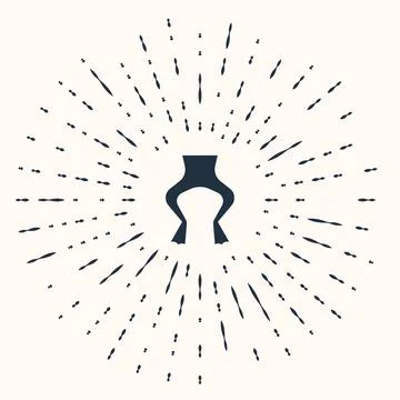 Grey Frog legs icon isolated on beige background. Abstract circle random dots Stock Illustration