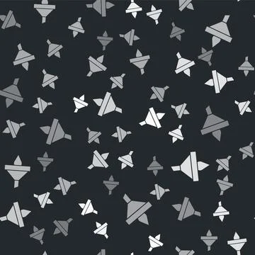 Grey Funnel or filter and motor oil drop icon isolated seamless pattern on .. Stock Illustration