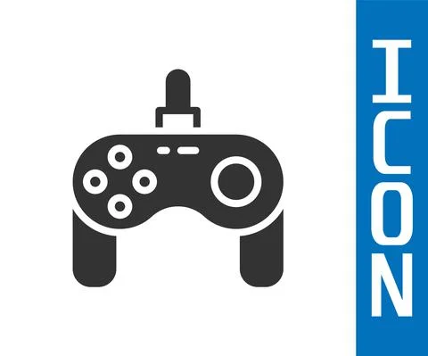 Grey Gamepad icon isolated on white background. Game controller. Vector Illustrazione stock