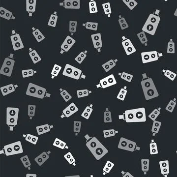 Grey Gauge scale icon isolated seamless pattern on black background イラスト素材