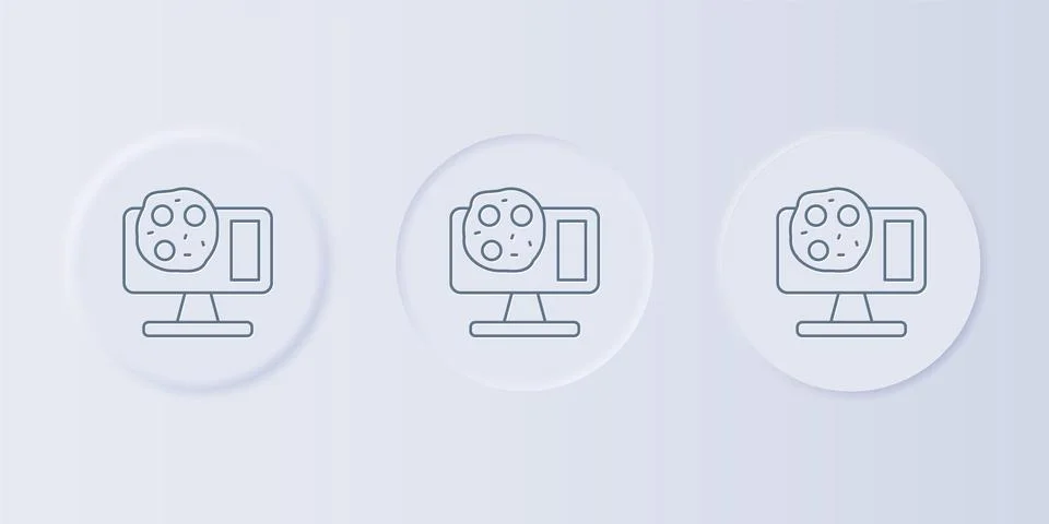 Grey Genetic engineering modification on laptop icon isolated on grey backg.. 스톡 일러스트