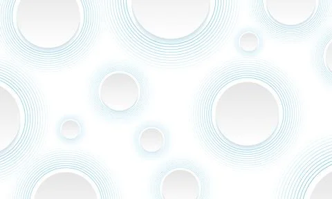 Grey geometric circles with minimal blue linear rings abstract background イラスト素材