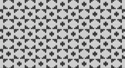 Grey geometric knitted pattern, Festive Sweater Design. Seamless Knitted Pa.. Stock Illustration