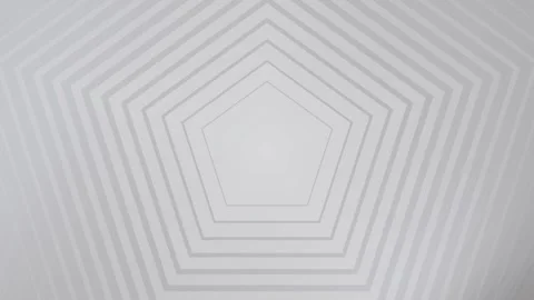 Grey Geometric pentagon Tunnel with Depth Illusion. Stock-Footage 286776007