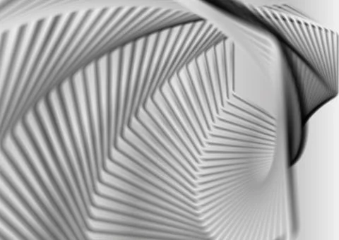 Grey geometric smooth twisted hexagons abstract tech background Stock Illustration