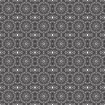 Grey geometric textile pattern design, seamless repeat, for fabric printing Stock Illustration