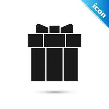 Grey Gift box icon isolated on white background. Valentines day. Vector イラスト素材