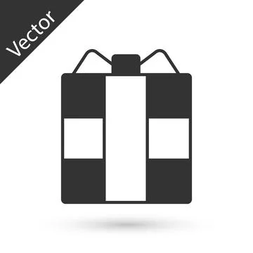 Grey Gift box icon isolated on white background. Vector 스톡 일러스트