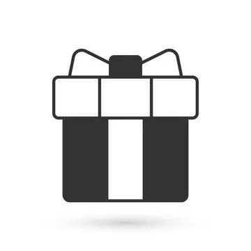 Grey Gift box icon isolated on white background. 8 March. International Hap.. Ilustração Stock