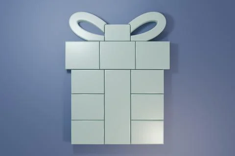 Grey Gift box icon isolated on purple-blue background. Merry Christmas and .. Stock Illustration