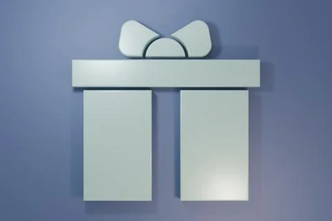 Grey Gift box icon isolated on purple-blue background. Happy Birthday. Mini.. Stock Illustration