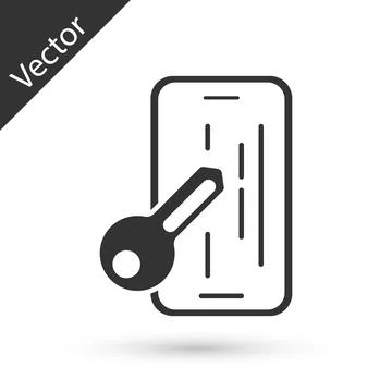 Grey Glass screen protector for smartphone icon isolated on white background Stock Illustration