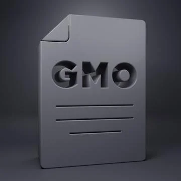 Grey GMO icon isolated on grey background. Genetically modified organism ac.. Stock Illustration