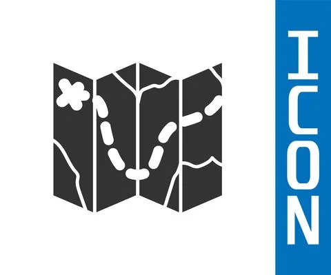 Grey Golf course layout icon isolated on white background. Vector Stockillustratie