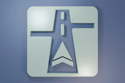 Grey Gps device with map icon isolated on purple-blue background. Minimalis.. 스톡 일러스트