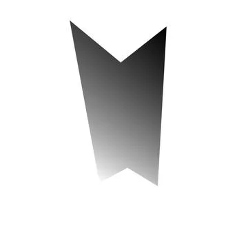 Grey gradient double pointed pennant shape Stock Illustration