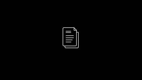 Grey Graduation cap on screen laptop line icon on black background. Online .. Video stock 296866686