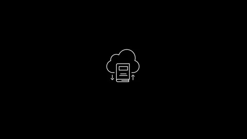 Grey Graduation cap on screen laptop line icon on black background. Online .. Stock Footage 296866749