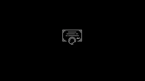 Grey Graduation cap on screen laptop line icon on black background. Online .. Stock Footage 296866757