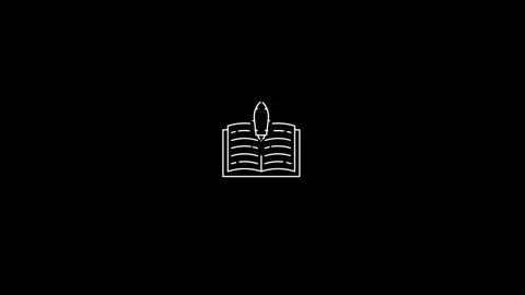 Grey Graduation cap on screen laptop line icon on black background. Online .. Stock Footage 296866860