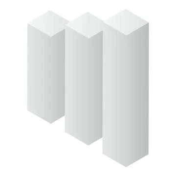 Grey graph bars icon, isometric style Stock Illustration