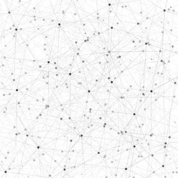 Grey graphic background molecule and communication. Connected lines with dots Stock Illustration