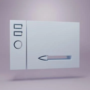Grey Graphic tablet icon isolated on purple background. Minimalism concept... Stock Illustration