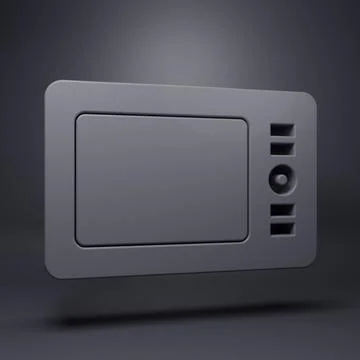 Grey Graphic tablet icon isolated on grey background. Minimalism concept. 3.. 스톡 일러스트