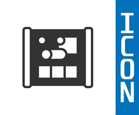 Grey Graphing paper for engineering icon isolated on white background. Vector Stock Illustration