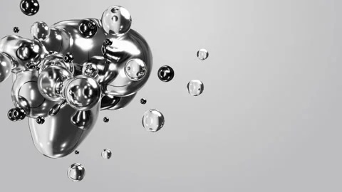 Grey gray white silver metaball liquid metasphere 3d render motion design 스톡 동영상 231692389