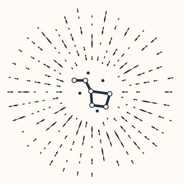 Grey Great Bear constellation icon isolated on beige background. Abstract c.. 库存插图