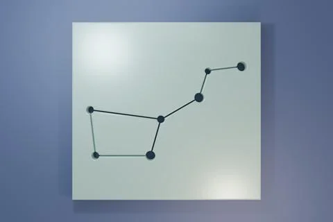 Grey Great Bear constellation icon isolated on purple-blue background. Mini.. Stock Illustration