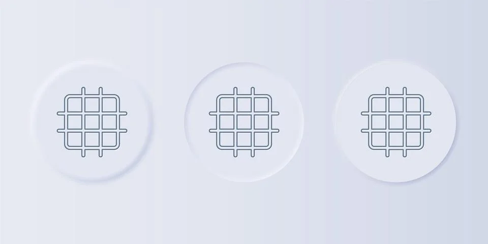 Grey Grid graph paper icon isolated on grey background. Set icons in square.. Stock Illustration