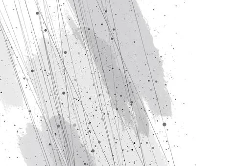 Grey grunge blots background with abstract dots and lines Stock Illustration